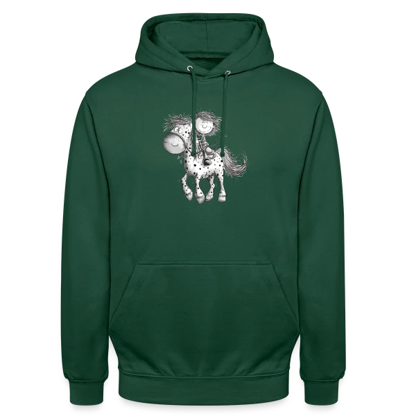 Cheval et cavalier rigolos - Dessin animé sur Sweat-shirt à capuche unisexe