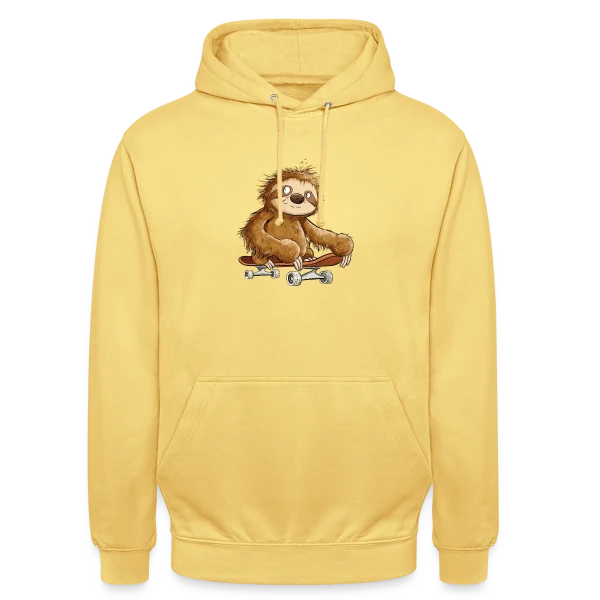 Paresseux Skateboarder Cartoon - Relax et Style sur Sweat-shirt à capuche unisexe