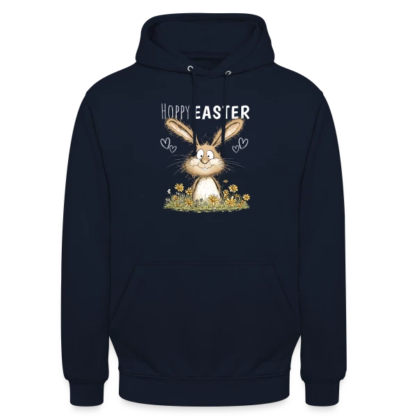 Joyeuses Pâques Lapin Fleuri sur Sweat-shirt à capuche unisexe
