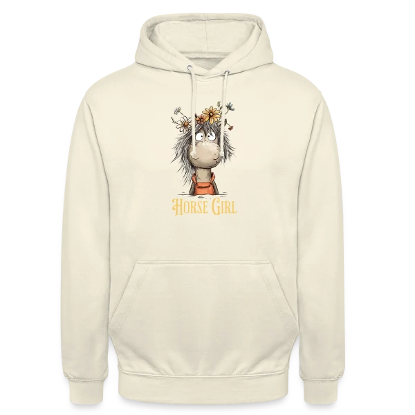 Cheval Rigolo Fleurs Sauvages sur Sweat-shirt à capuche unisexe