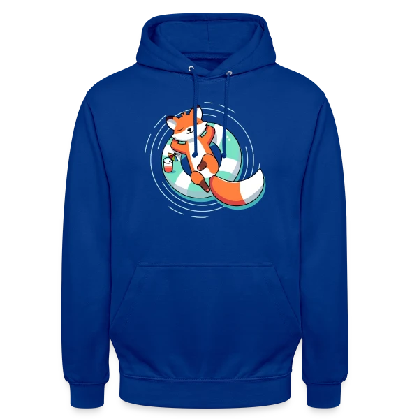 Renard Chill' en Bouée Tropicale sur Sweat-shirt à capuche unisexe