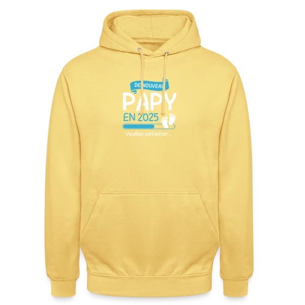 'De Nouveau Papy en 2025' – Annonce Maternité Humoristique sur Sweat-shirt à capuche unisexe