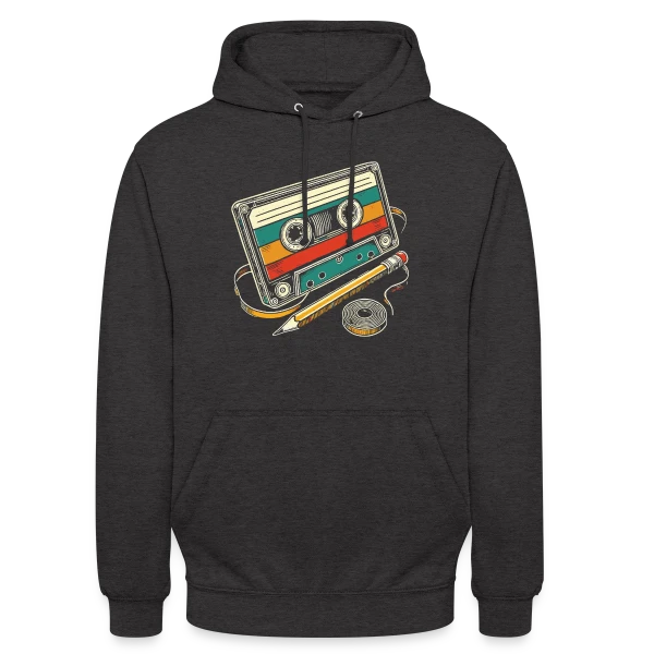 Cassette Rétro Crayon sur Sweat-shirt à capuche unisexe