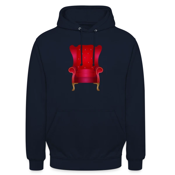 Fauteuil Vintage Rouge: Élégance Chaleureuse sur Sweat-shirt à capuche unisexe