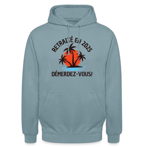 Retraite 2025 Plage sur Sweat-shirt à capuche unisexe