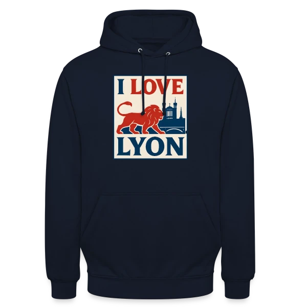 Fierté Lyonnaise Lion Vintage sur Sweat-shirt à capuche unisexe