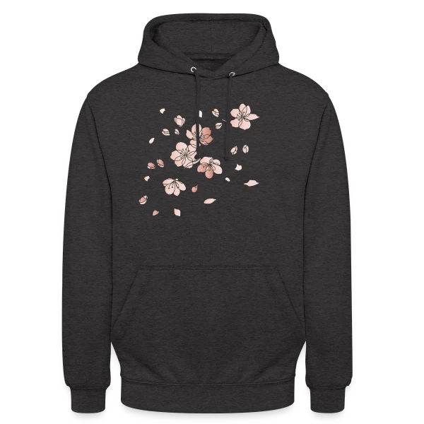 Line Art Fleurs de Cerisier sur Sweat-shirt à capuche unisexe
