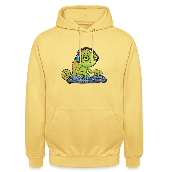 Caméléon DJ Mascotte Cartoon sur Sweat-shirt à capuche unisexe