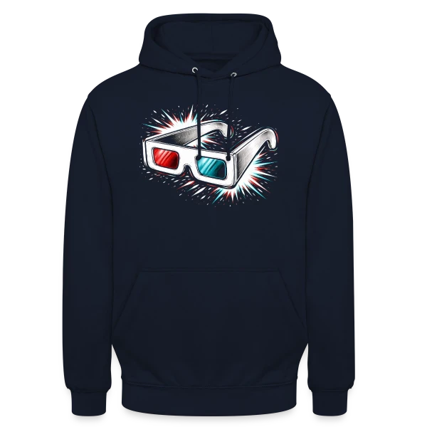 Lunettes 3D Rétro sur Sweat-shirt à capuche unisexe