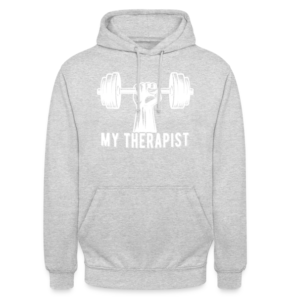 Ma Thérapeute : La Barre (de Musculation) ! Humour Sportif sur Sweat-shirt à capuche unisexe