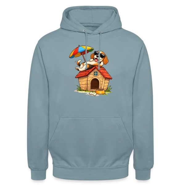 Chien Beagle en Vacances à la Maison sur Sweat-shirt à capuche unisexe