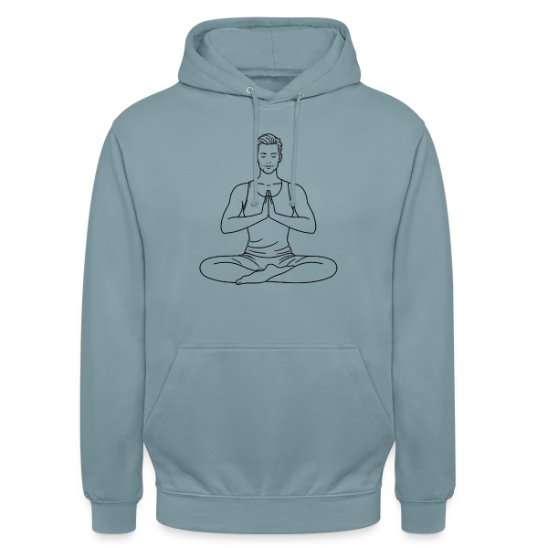 Homme en Posture de Yoga sur Sweat-shirt à capuche unisexe