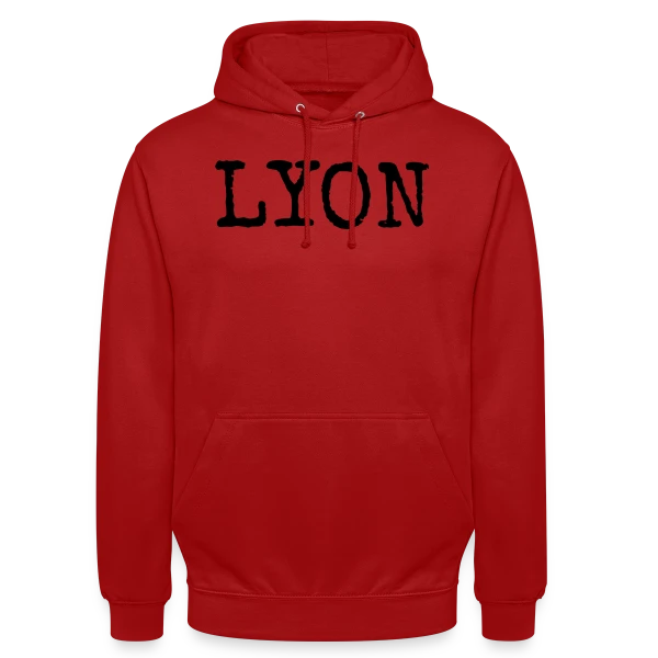Lyon Texte Grunge sur Sweat-shirt à capuche unisexe