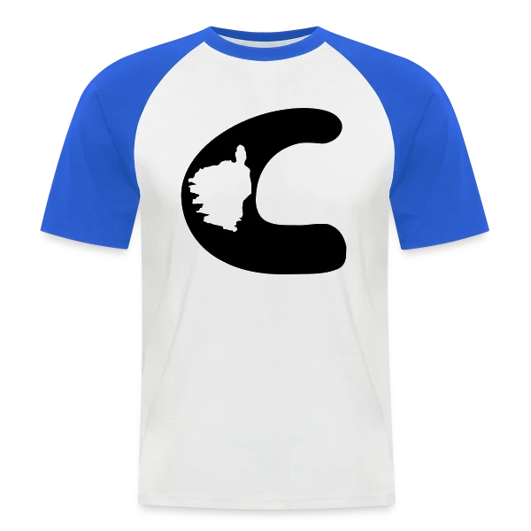 Lettre C Carte Corse sur T-shirt baseball manches courtes Homme
