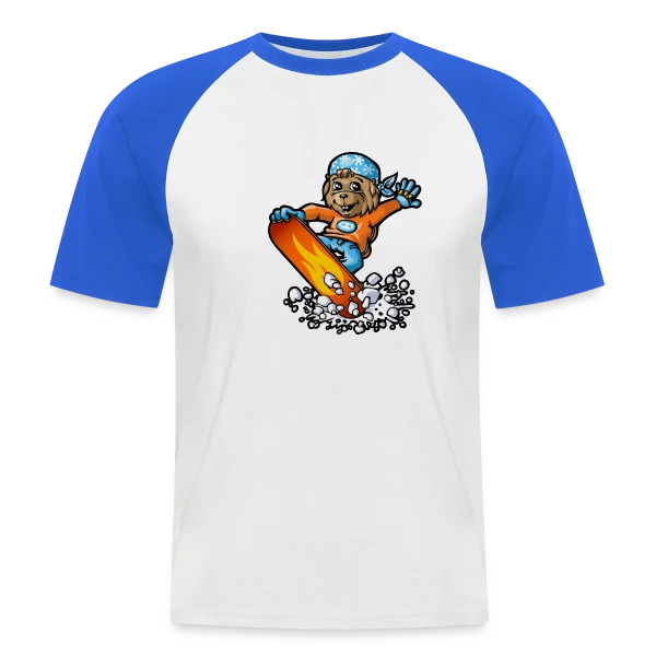 Marmotte Snowboard Fun sur T-shirt baseball manches courtes Homme