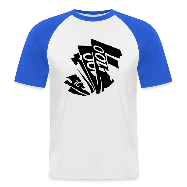 Liasse de Billets Poker sur T-shirt baseball manches courtes Homme