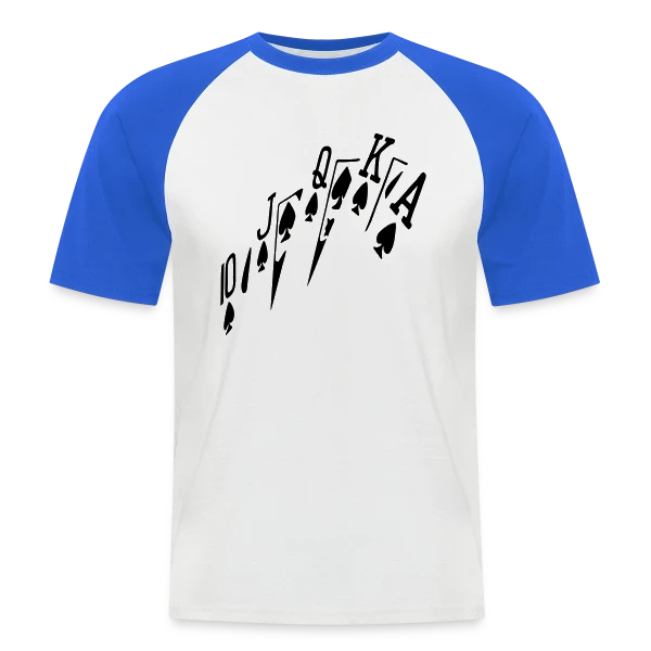 Poker Royale Flush sur T-shirt baseball manches courtes Homme