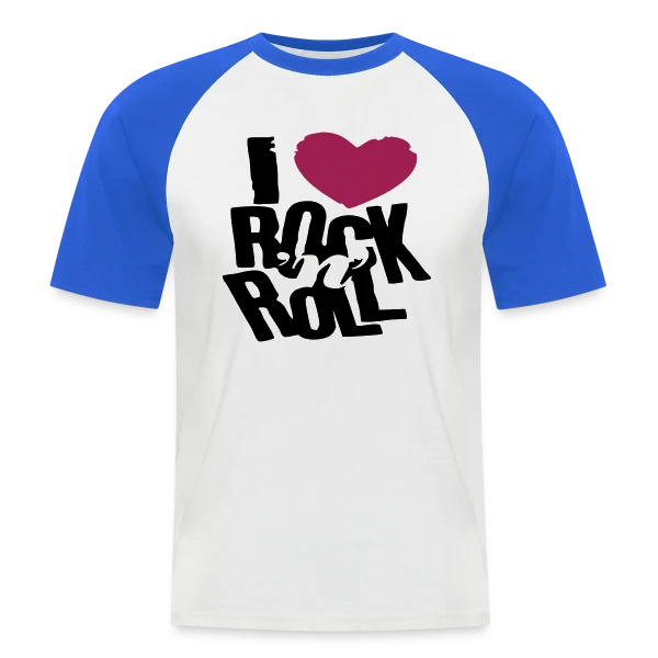 J'aime le Rock'n'Roll sur T-shirt baseball manches courtes Homme