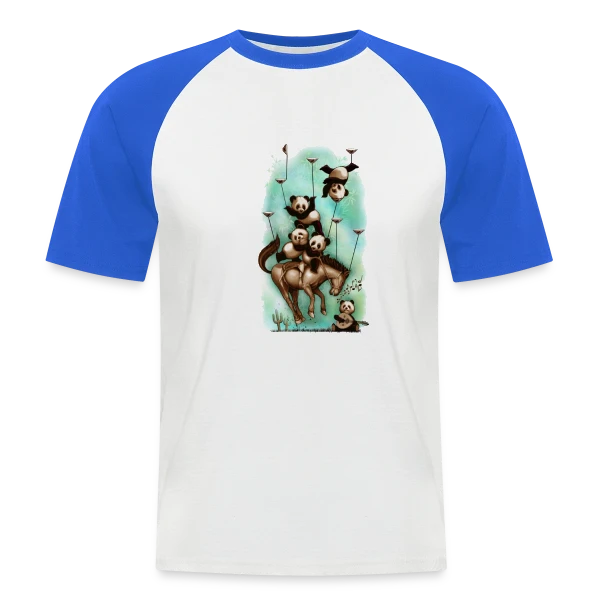 Pandas Rodéo : Les Aventuriers du Far West sur T-shirt baseball manches courtes Homme