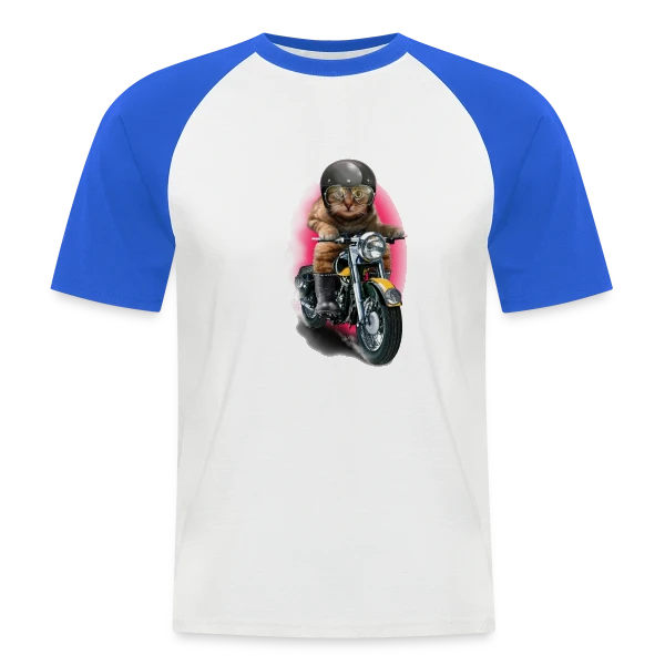 Chat Motard : L'Esprit Libre sur T-shirt baseball manches courtes Homme