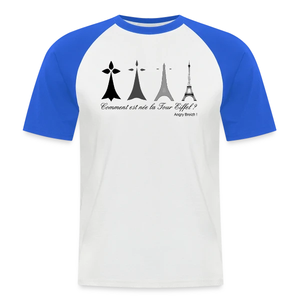Évolution Tour Eiffel Bretonne sur T-shirt baseball manches courtes Homme