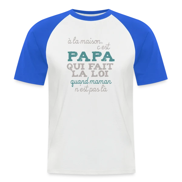 Papa fait la loi sur T-shirt baseball manches courtes Homme