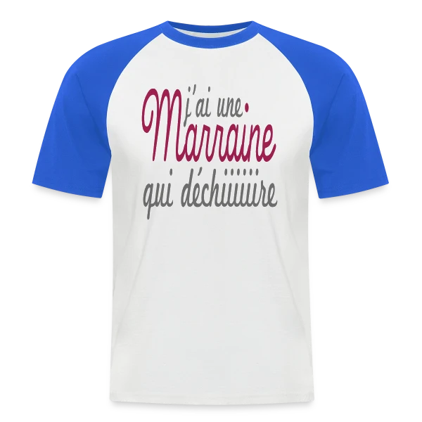 Marraine qui déchire sur T-shirt baseball manches courtes Homme