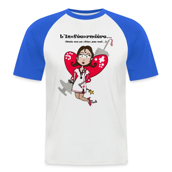 Inféermière Passionnée sur T-shirt baseball manches courtes Homme