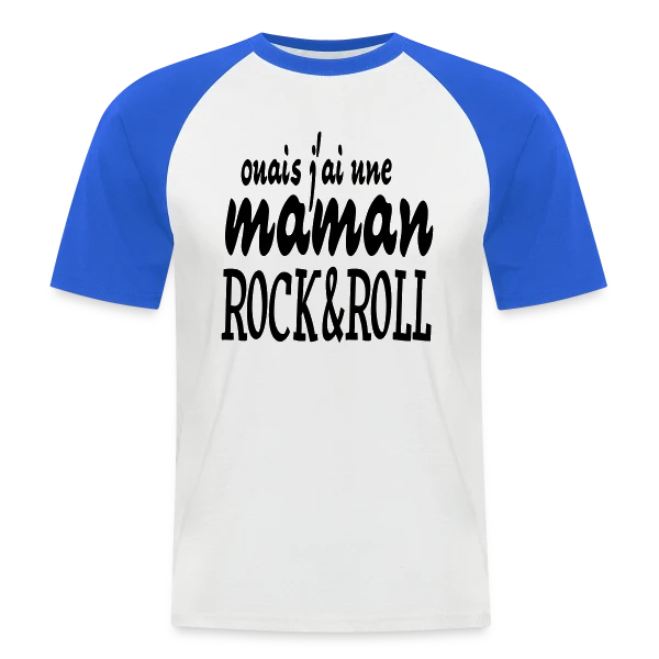 Maman Rock'n'Roll sur T-shirt baseball manches courtes Homme