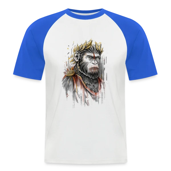 César l'Empereur Singe sur T-shirt baseball manches courtes Homme