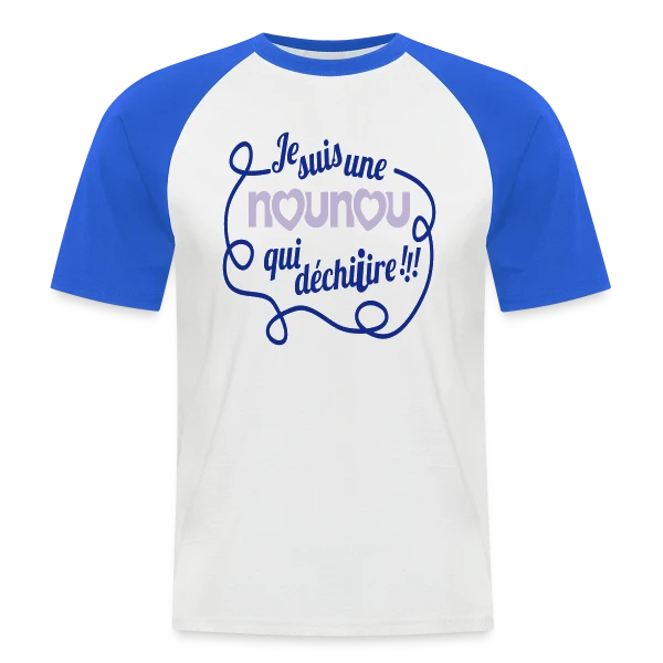 Ma Nounou en Or qui Déchire sur T-shirt baseball manches courtes Homme