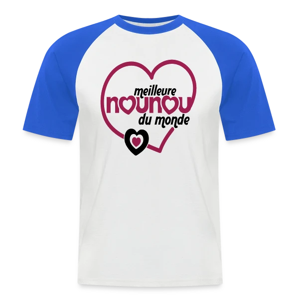 Meilleure Nounou du Monde sur T-shirt baseball manches courtes Homme