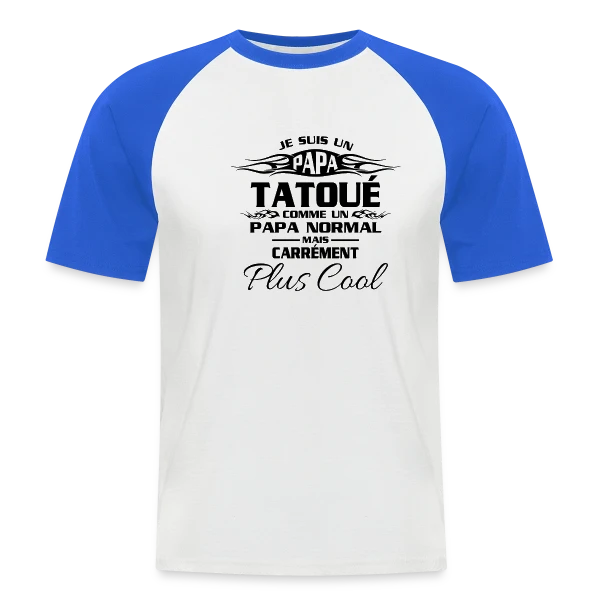 Papa Tatoué Stylé sur T-shirt baseball manches courtes Homme