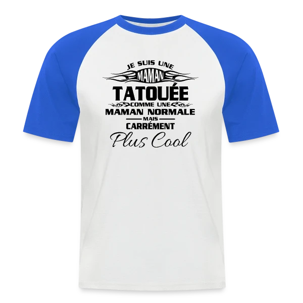 Maman Tatouée Tendance sur T-shirt baseball manches courtes Homme