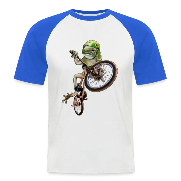 Grenouille BMX : Le Rider des Marais sur T-shirt baseball manches courtes Homme