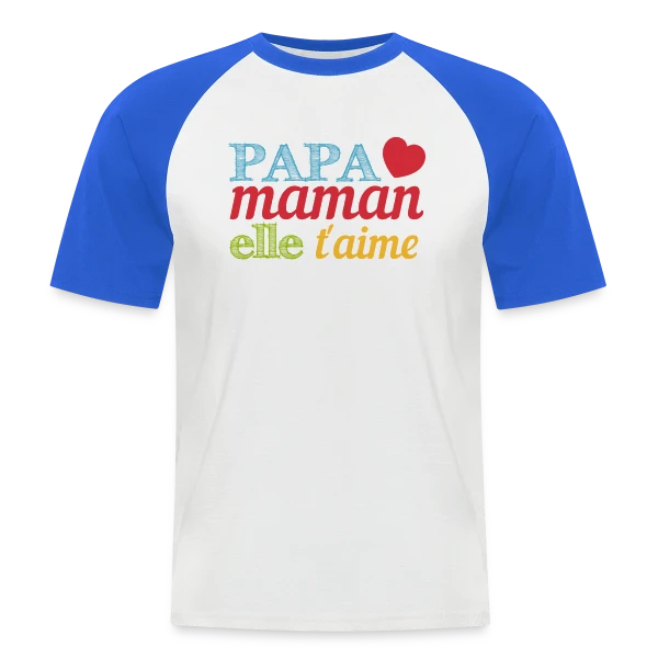 Bébé t'aime : Le message d'amour pour ma moitié sur T-shirt baseball manches courtes Homme