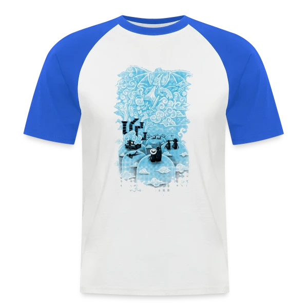 Épopée Nuageuse du Dragon sur T-shirt baseball manches courtes Homme