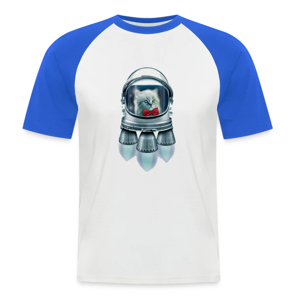 Chat Astronaute Élégant sur T-shirt baseball manches courtes Homme