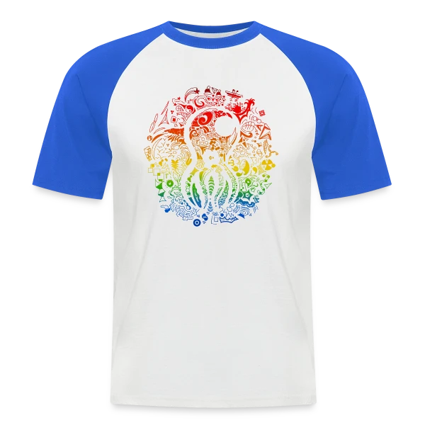 Poulpe Psychédélique sur T-shirt baseball manches courtes Homme