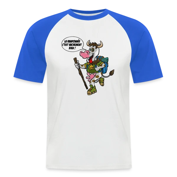 Vache Randonneuse sur T-shirt baseball manches courtes Homme
