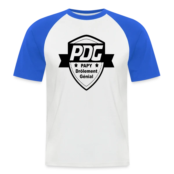 Papy PDG : Le Boss de la Famille sur T-shirt baseball manches courtes Homme