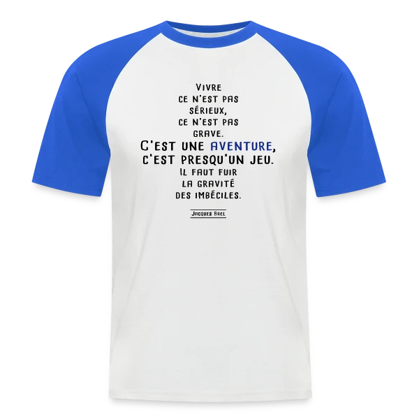 Jacques Brel: Le Grand Poète sur T-shirt baseball manches courtes Homme