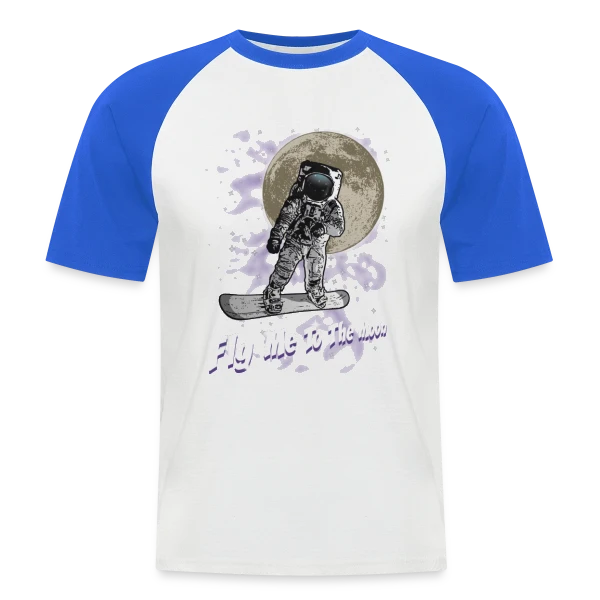 Snowboarder lunaire sur T-shirt baseball manches courtes Homme