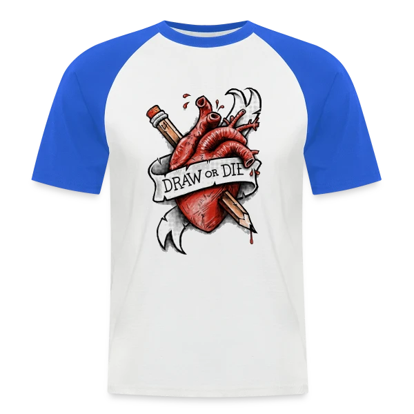 Dessine ou Meurs sur T-shirt baseball manches courtes Homme