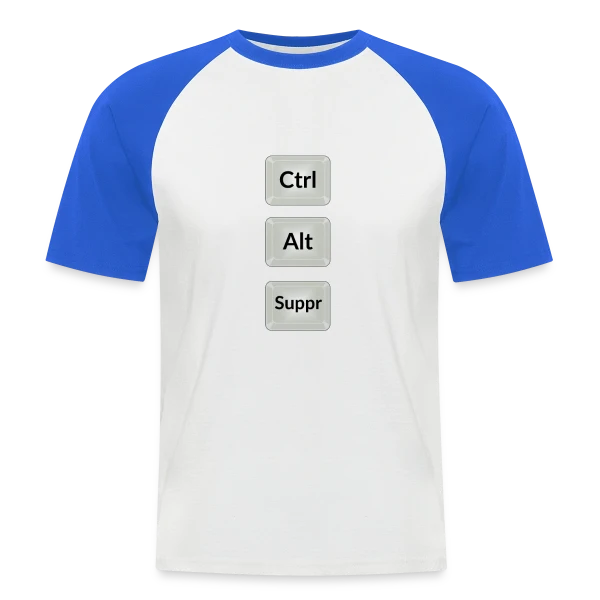 Ctrl Alt Suppr : Redémarrez l'Humour sur T-shirt baseball manches courtes Homme