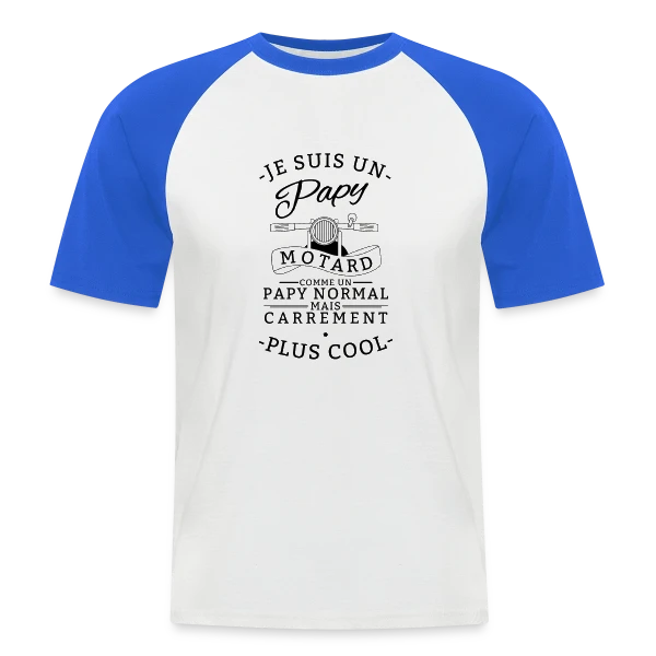 Papy Motard : L'Asphalte dans l'Âme sur T-shirt baseball manches courtes Homme