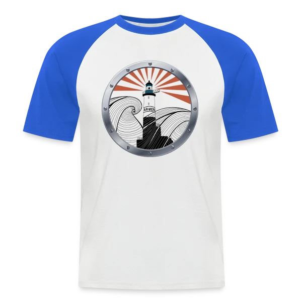 Phare d'Ar Men Breton sur T-shirt baseball manches courtes Homme