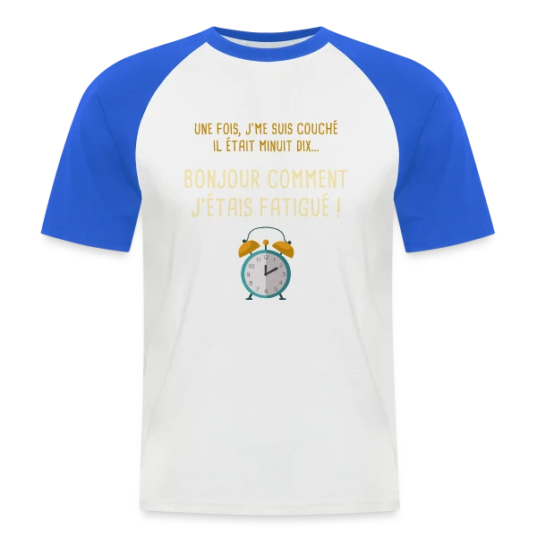 Minuit Dix : L'Heure Fatale du Coucher sur T-shirt baseball manches courtes Homme
