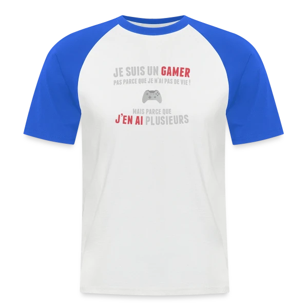 Gamer : Des Vies à Volonté sur T-shirt baseball manches courtes Homme