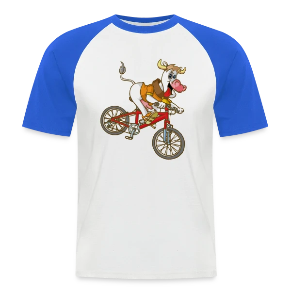 Vache VTT : L'Aventure à la Campagne sur T-shirt baseball manches courtes Homme